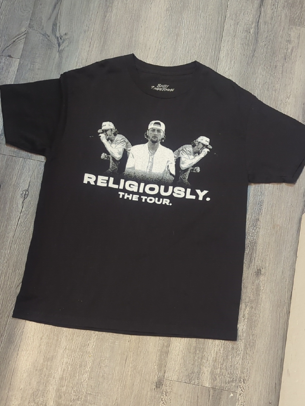 Bailey Zimmerman RELIGIOUSLY The Tour Black Graphic Tee - Men Large